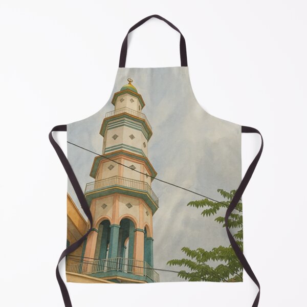 Item preview, Aesthetic Mosque Tower at Pasarturi Station Watercolor Art by AVTR designed and sold by Henry Lopez.