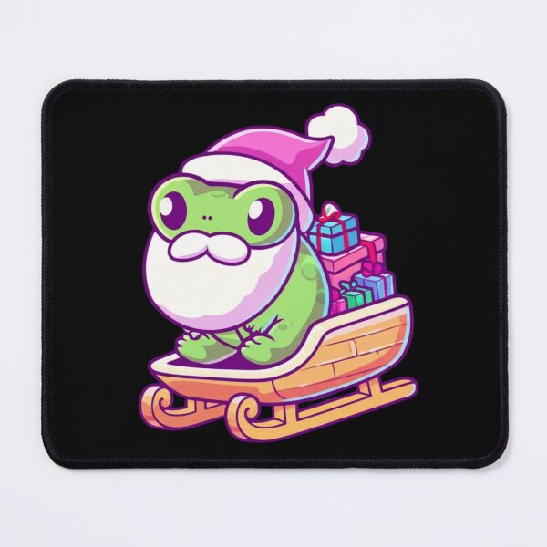 Item preview, Chibi Santa Frog – Kawaii Cute Christmas Frog Riding Sleigh with Gifts Funny Holiday Art designed and sold by ColorSplash123.