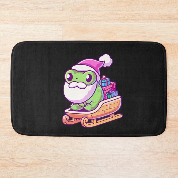 Item preview, Chibi Santa Frog – Kawaii Cute Christmas Frog Riding Sleigh with Gifts Funny Holiday Art designed and sold by ColorSplash123.
