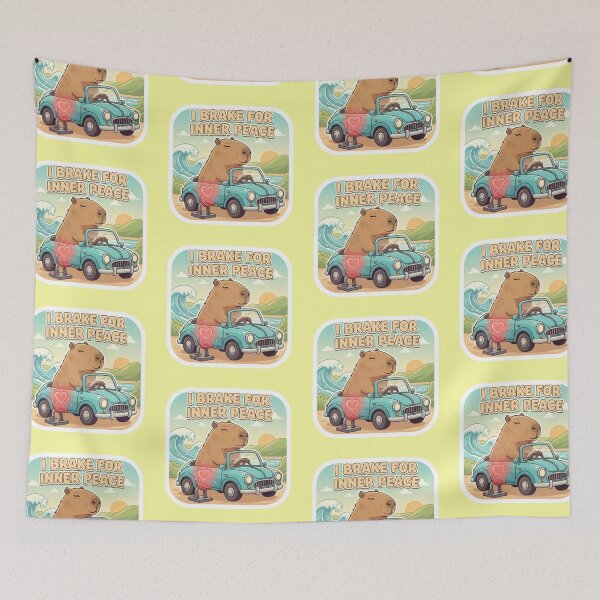 Item preview, "Freno por la paz interior" - Bonita pegatina para el parachoques de un carpincho designed and sold by bvdesignart.