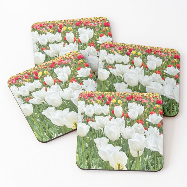 Item preview, Serene White Tulip Field with Colorful Blooms designed and sold by Be Captured by Brittany Emma.