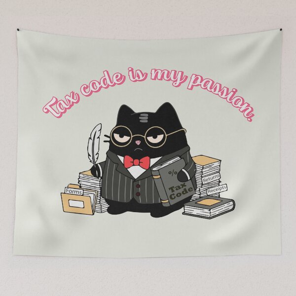 Item preview, Funny Tax Code Accountant Cat Design designed and sold by IAPICTURE.