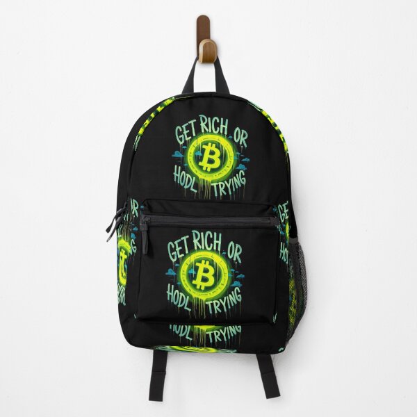 Item preview, Bitcoin Get Rich Or Hodl Trying Graffiti Design designed and sold by RadDeck.