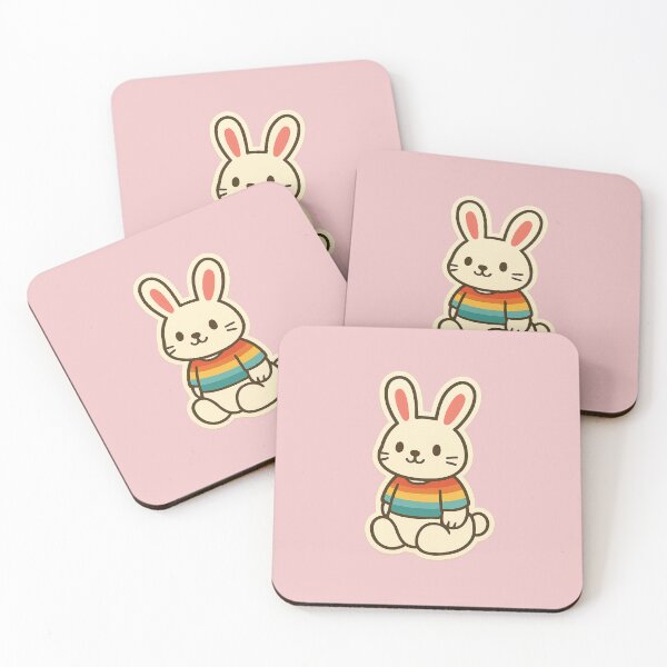 Item preview, Retro Rainbow Bunny Sticker – Cute Vintage Rabbit Design designed and sold by DaniRoseStickers.