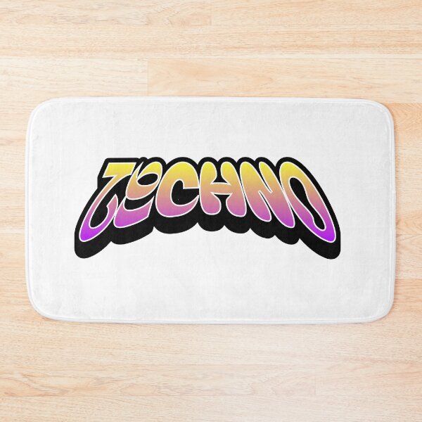 Item preview, TECHNO  - Y2K Gradient w Drop Shadow (black)  designed and sold by Discothreadz.