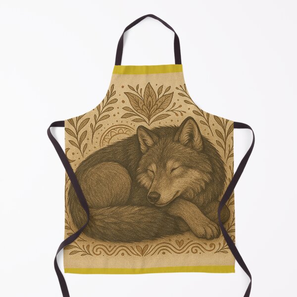 Item preview, Sleeping Wolf in Boho Botanical Style designed and sold by ALW951.
