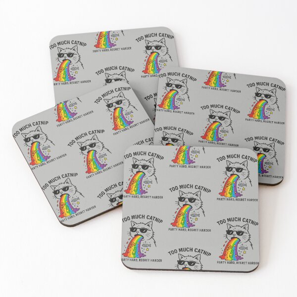 Item preview, Meme Cat Puking Rainbows designed and sold by RetroPawsDesign.