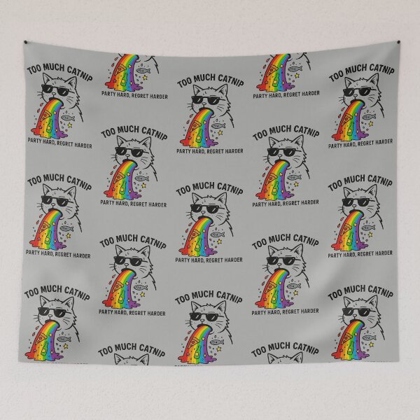 Item preview, Meme Cat Puking Rainbows designed and sold by RetroPawsDesign.