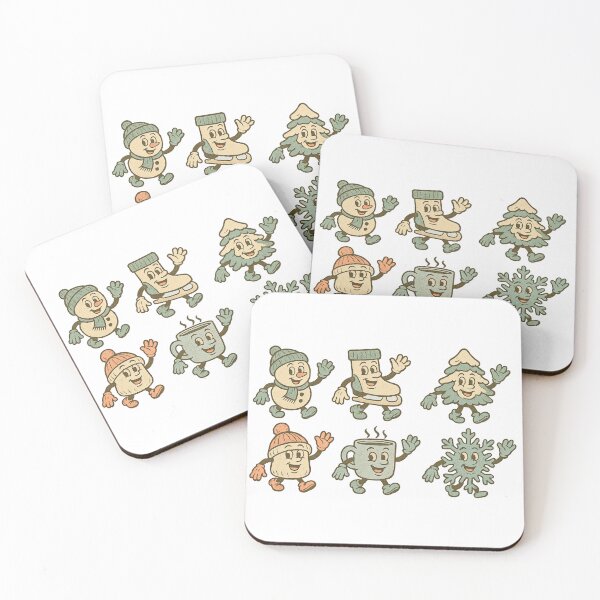 Item preview, Vintage winter mascot personages in holiday theme set AI generated designed and sold by dvoevnore.