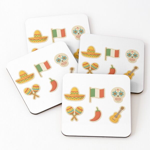 Item preview, Day of the dead icon set with sombrero, flag, and skull on transparent background, AI Generated designed and sold by dvoevnore.