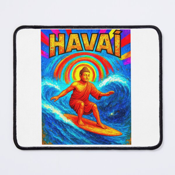 Item preview, Budha surfing big wave in Hawai designed and sold by ROAD TRIPPING.