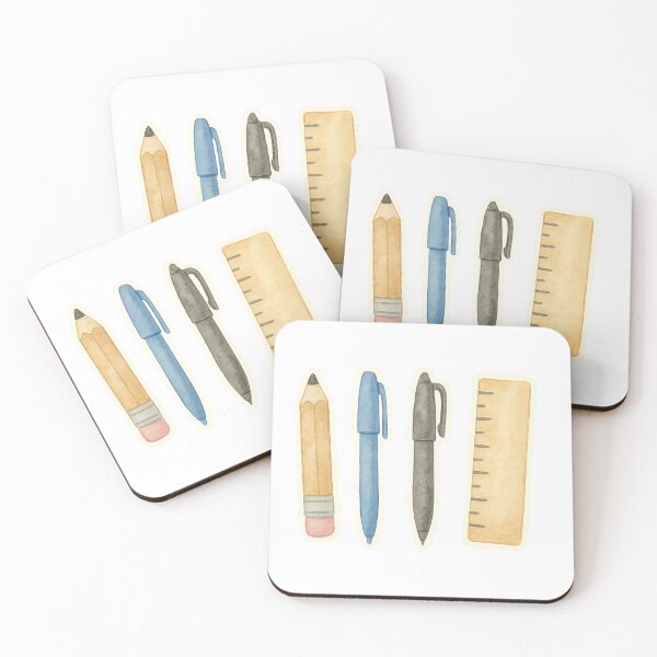 Item preview, School stationery set with pencil, pens, ruler on transparent background, AI generated designed and sold by dvoevnore.