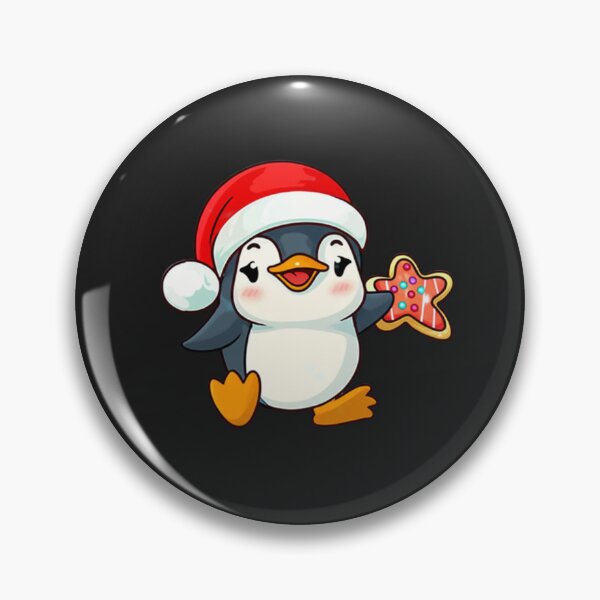 Item preview, Chibi Christmas Penguin – Kawaii Cute Penguin with Santa Hat Sliding on Ice Funny Holiday Art designed and sold by ColorSplash123.