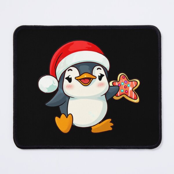 Item preview, Chibi Christmas Penguin – Kawaii Cute Penguin with Santa Hat Sliding on Ice Funny Holiday Art designed and sold by ColorSplash123.