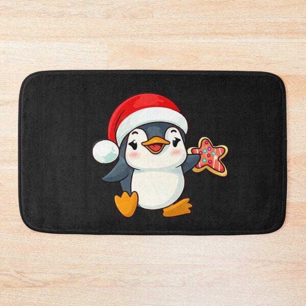 Item preview, Chibi Christmas Penguin – Kawaii Cute Penguin with Santa Hat Sliding on Ice Funny Holiday Art designed and sold by ColorSplash123.