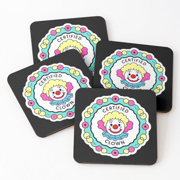Item preview, Certified Clown Sticker – Retro Cartoon Clown Face with Colorful Emblem Design designed and sold by FestivityFinds.