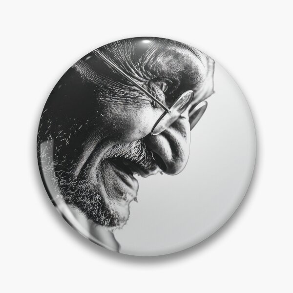 Item preview, Elderly man (Gandhi)  in profile with glasses, smiling warmly designed and sold by DadGenX.