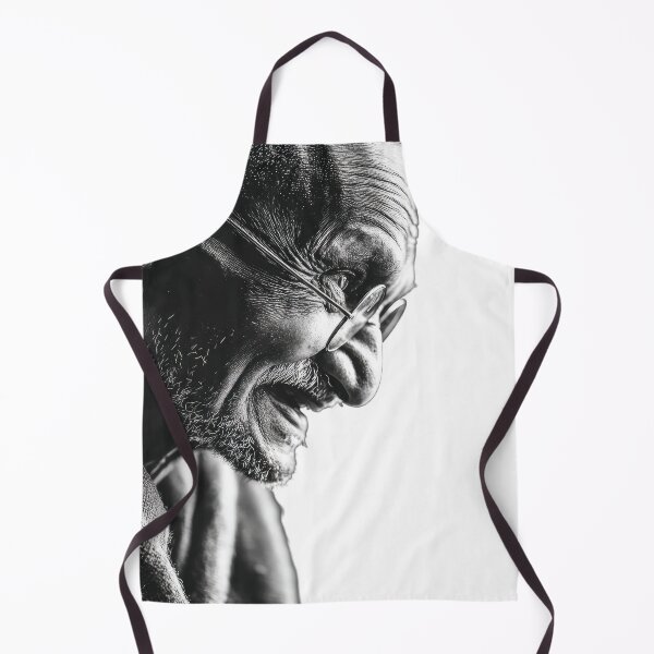 Item preview, Elderly man (Gandhi) in profile with glasses, smiling warmly designed and sold by DadGenX.