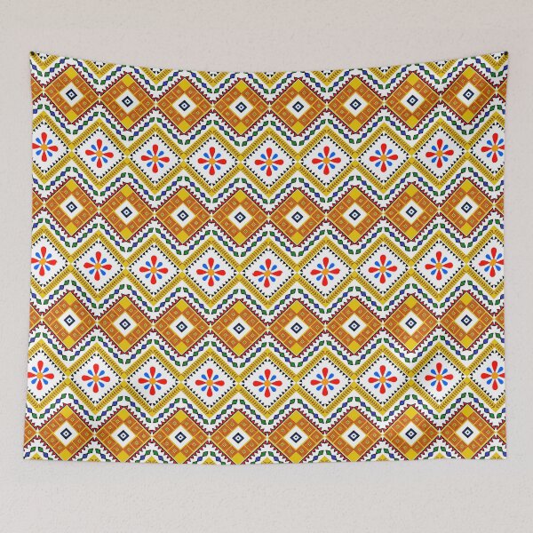 Item preview, Colorful Tribal Geometric Pattern  Ethnic Textile Design  Traditional Fabric Art designed and sold by FABRIC_ARTS.