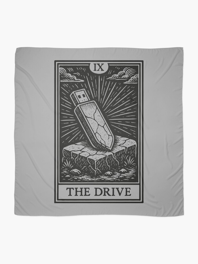 Thumbnail 2 of 3, Scarf, Backup Ritual Tarot – The Drive (Dark Variant) designed and sold by PCB1981.