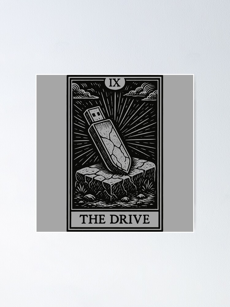 Thumbnail 1 of 3, Poster, Backup Ritual Tarot – The Drive (Dark Variant) designed and sold by PCB1981.