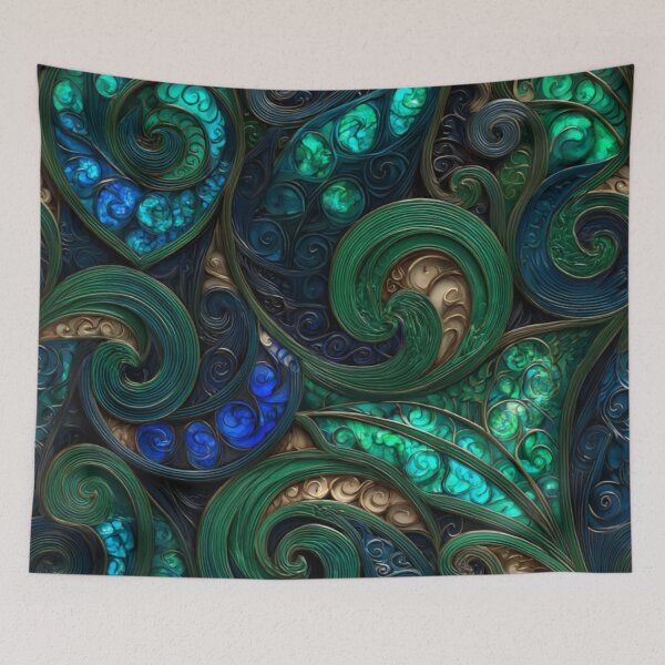 Item preview, New Zealand Māori Paua Pattern Koru Design 511 designed and sold by GrinGalore.