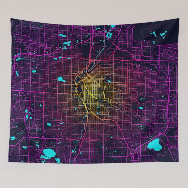 Item preview, Denver City Map of Colorado, USA - Neon designed and sold by deMAP.