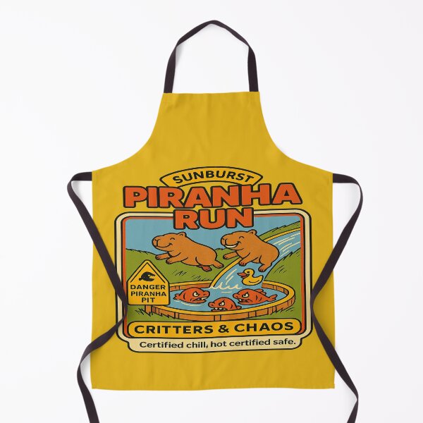 Item preview, Retro Capybara Piranha Run Art designed and sold by Derpy Lab .