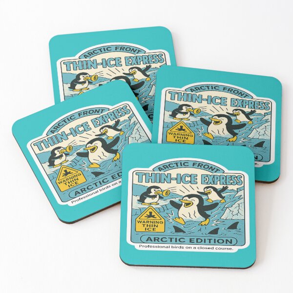 Item preview, Retro Penguin Thin-Ice Express designed and sold by Derpy Lab .