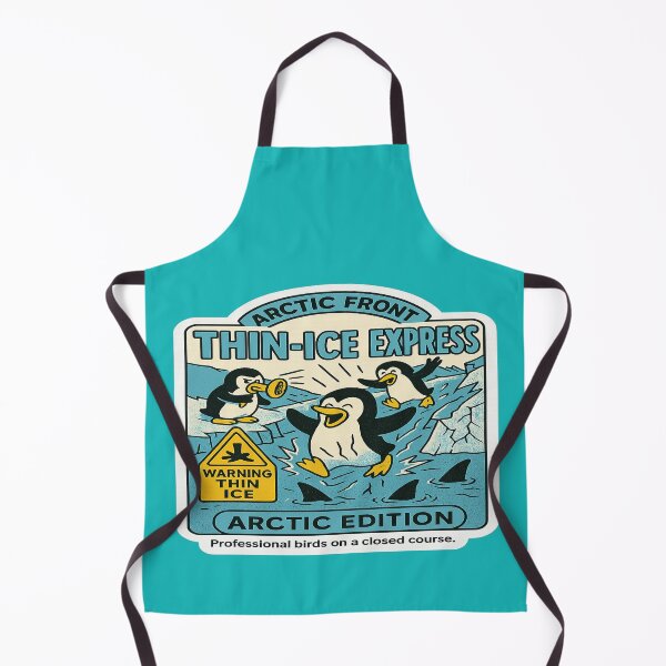 Item preview, Retro Penguin Thin-Ice Express designed and sold by Derpy Lab .