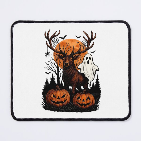 Item preview, Spooky Vintage Halloween Deer: Forest Buck With Pumpkins designed and sold by Stephenbaile.