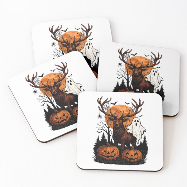 Item preview, Spooky Vintage Halloween Deer: Forest Buck With Pumpkins designed and sold by Stephenbaile.