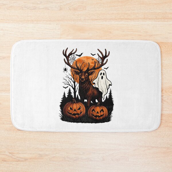 Item preview, Spooky Vintage Halloween Deer: Forest Buck With Pumpkins designed and sold by Stephenbaile.