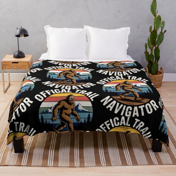 Item preview, Humorous Hiking Design with Bigfoot Walking Across a Sunset Mountain Panorama designed and sold by SplashTastic.