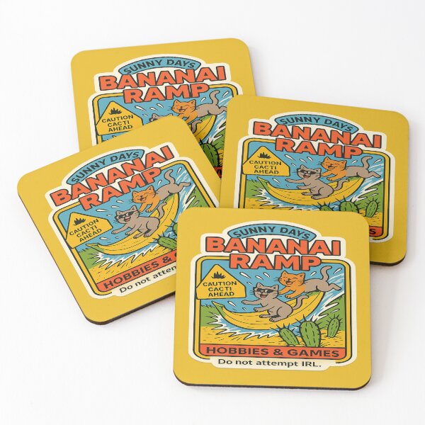 Item preview, Retro Banana Ramp Cats Desert designed and sold by Derpy Lab .