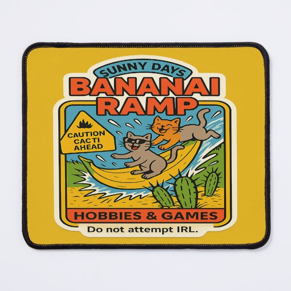 Item preview, Retro Banana Ramp Cats Desert designed and sold by Derpy Lab .