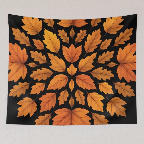 Item preview, Falling Leaves Mandala – Maple and Oak Autumn Art designed and sold by ArcadiaSilence.