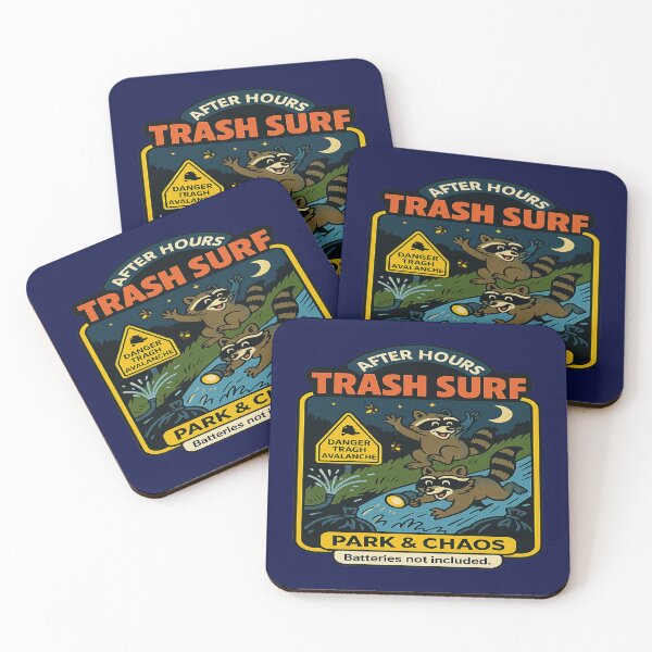 Item preview, After Hours Trash Surf Raccoons designed and sold by Derpy Lab .