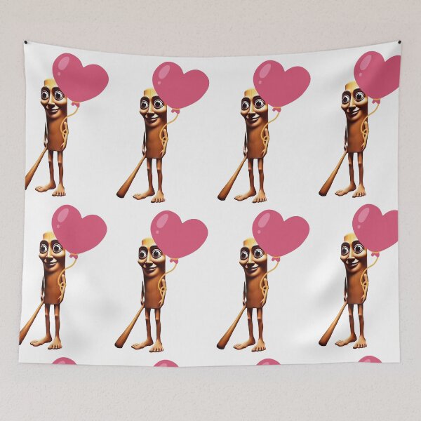 Item preview, Tung Sahur with Heart Balloon – Cute Meme Cartoon designed and sold by EmeraldeaArt.
