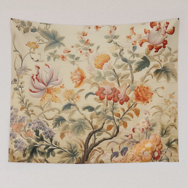Item preview, Beige Silk Floral Wildflowers Carpet designed and sold by GrinGalore.