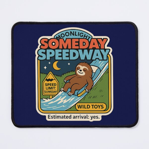 Item preview, Moonlight Sloth Someday Speedway Badge designed and sold by Derpy Lab .