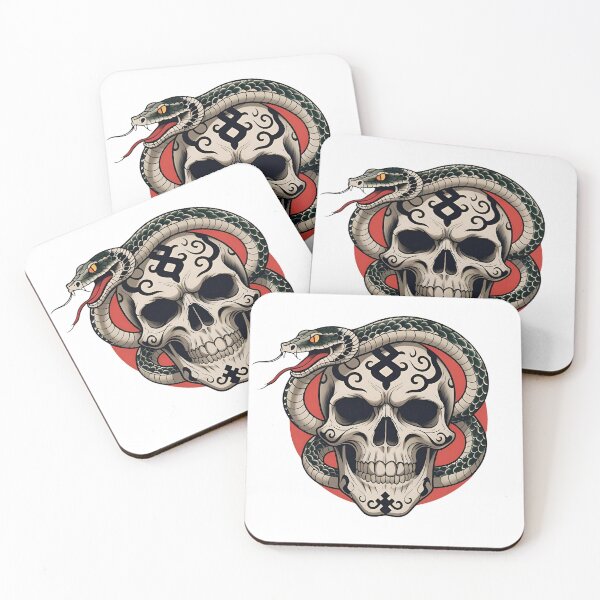 Item preview, SKULL AND SNAKE TATTOO designed and sold by infinitearte.