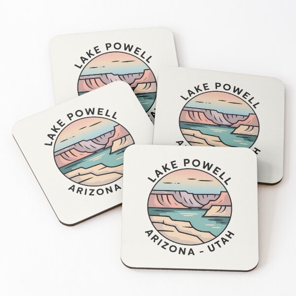 Item preview, Lake Powell Arizona Utah Minimalist Pastel Badge Sticker designed and sold by Horizon Tales.