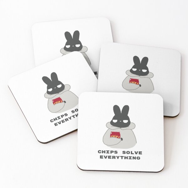 Item preview, Chips Solve Everything with Cozy Bunny in Hoodie  designed and sold by Bun on Break.