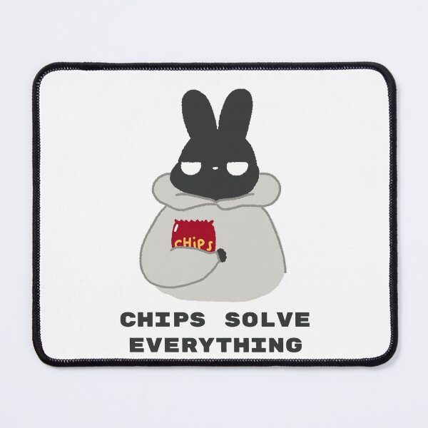 Item preview, Chips Solve Everything with Cozy Bunny in Hoodie designed and sold by Bun on Break.