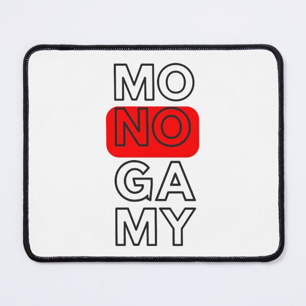 Item preview, Stacked Word MONOGAMY Featuring Bold Black Outline and Red Rectangle designed and sold by SplashTastic.