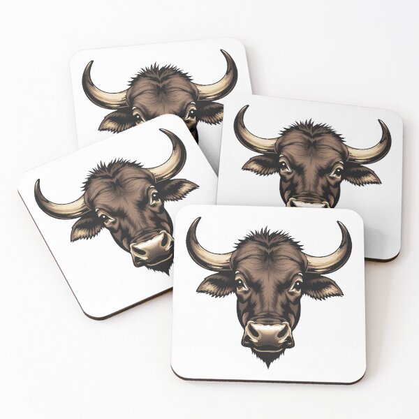 Item preview, Wild Buffalo Head Illustration | Powerful Bull Animal Art | Tribal Horned Design designed and sold by FABRIC_ARTS.