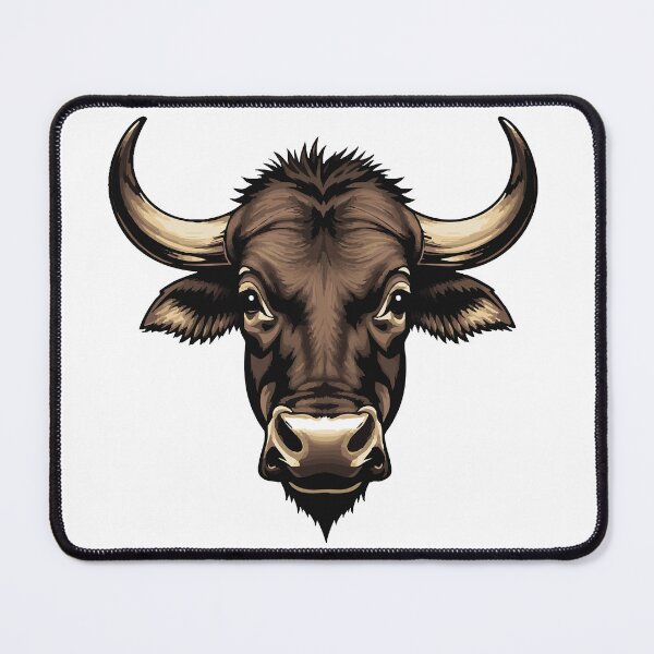 Item preview, Wild Buffalo Head Illustration | Powerful Bull Animal Art | Tribal Horned Design designed and sold by FABRIC_ARTS.