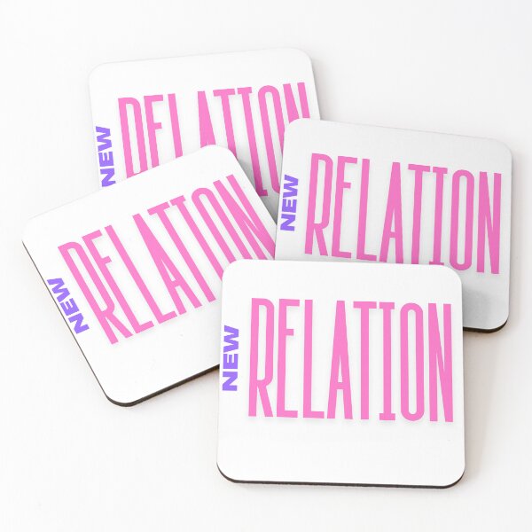 Item preview, New Relation Modern Typography Poster Design in Pink and Purple on Black Background designed and sold by PARINCREATE.