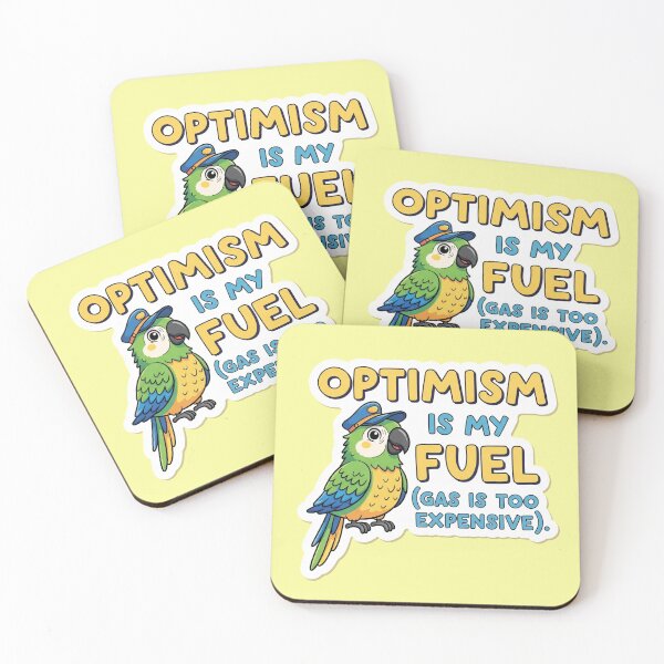 Item preview, "Optimism is My Fuel (Gas is Too Expensive)" - Cute Parrot Sticker designed and sold by bvdesignart.